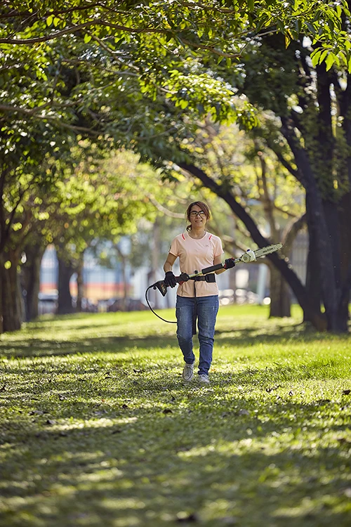 Long pruner shear electric pole chainsaw and battery pole chain saw for planting and gardening