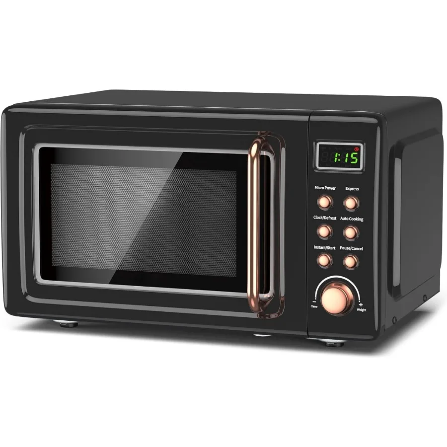 Compact 0.7Cu.ft 700-Watt Countertop Microwave Oven with Micro Power Settings Delayed Start Function LED Display Child Lock Saf