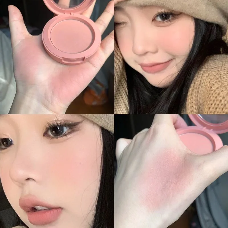 HerorangeHR402 Serbuk Serbuk Monokrom Kalis Air Panjang Tahan Lama Plat Peach Orange Kabus Lembut Lembut Matte Semulajadi Blush