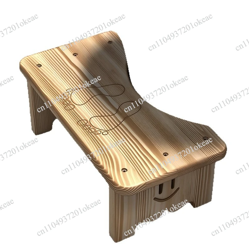 Household thickened toilet squatting squatting pit artifact sitting toilet footstool feet stepping on solid wood stool