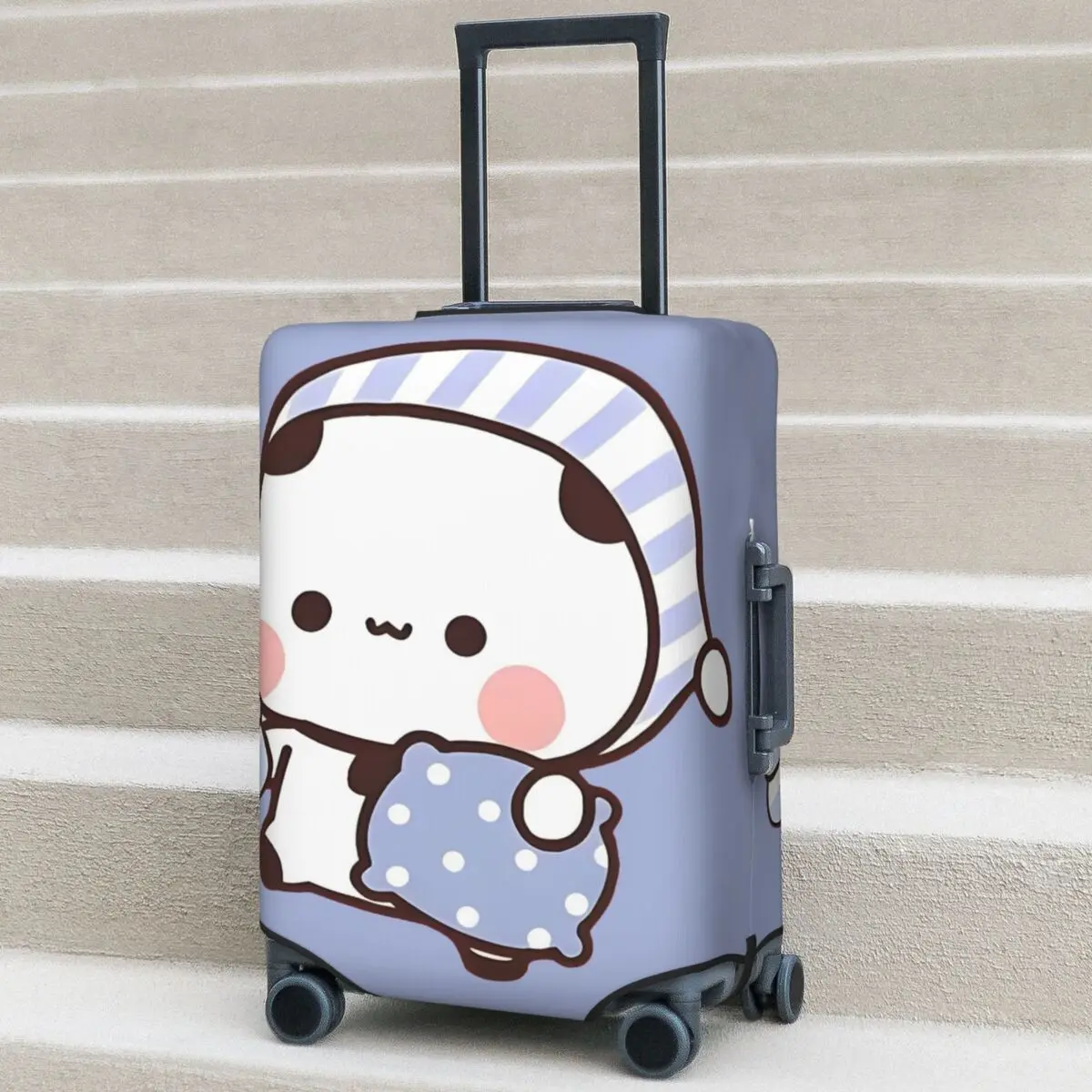 

Peach And Goma Bubu Dudu Balloon Suitcase Cover Cute Bear Useful Travel Protector Luggage Case Flight
