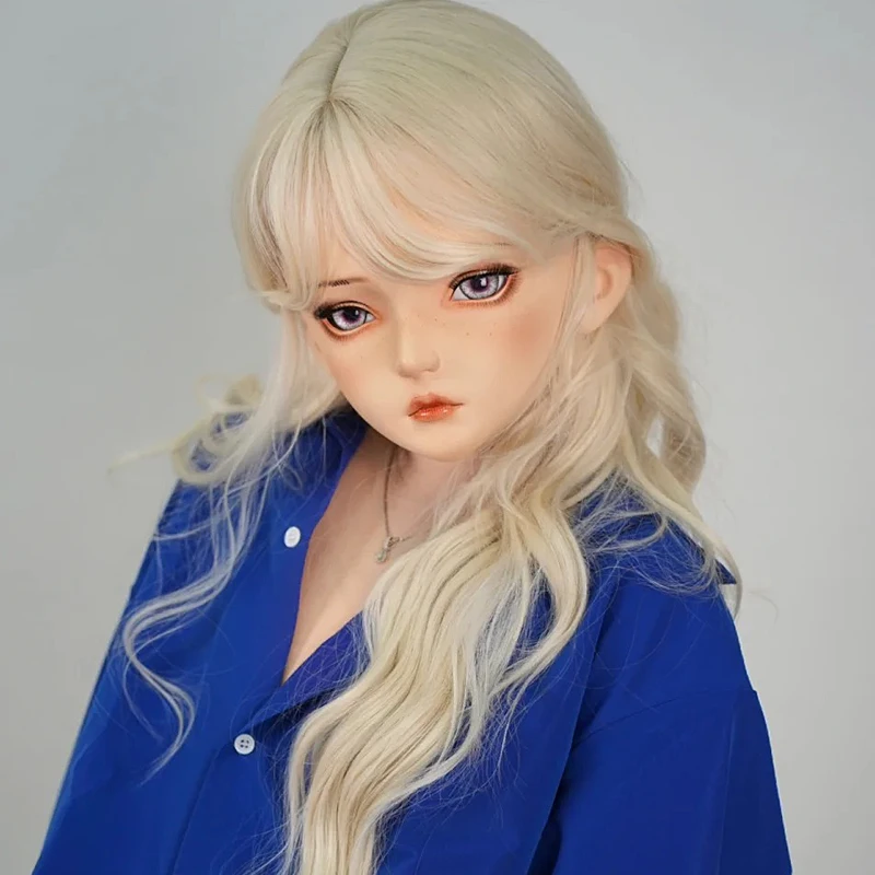 Maski BJD z żywicy, półgłowa/cała głowa, oczy Kigurumi, crossdress, cosplay, japońskie anime, maski Lolita, oczy i peruka