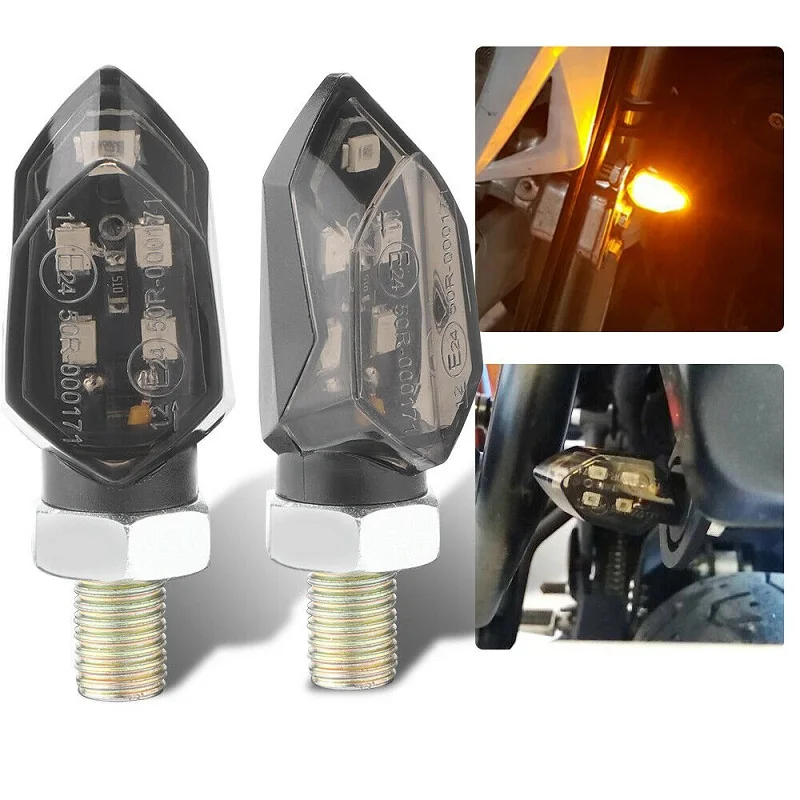 

Smoke Mini LED Motorcycle Turn Signal Indicator Blinker Light For Suzuki Yamaha Car Accessories