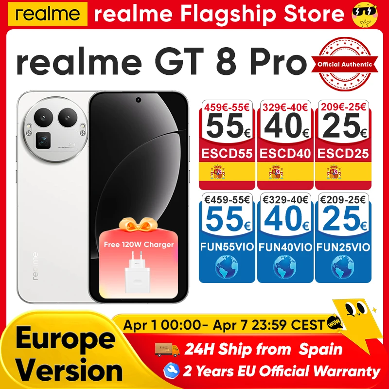 realme Gt 8 Pro 5g Version mondiale Smartphone Snapdragon 8 Elite Gen 5 144Hz écran 200Mp Ultra caméra 50W Charge sans fil nouveau
