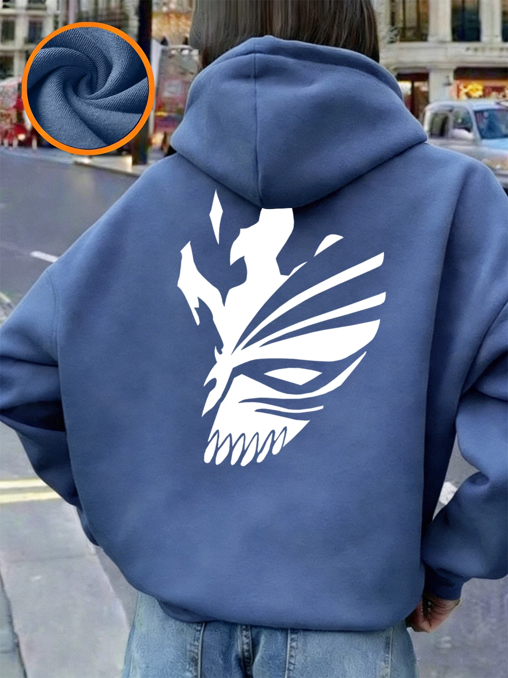 Bleach Ichigo Red Mask Printing Hoodies Damen Winter Fleece Warm Sweatshirt Casual Pocket Pullover Basics Lose Damenkleidung – Detail 19
