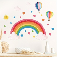 Cartoon Cute Rainbow Colorful Heart Balloon Sun Wall Stickers Removable for Bedroom Living Room Nursery Decoration Wall Decal