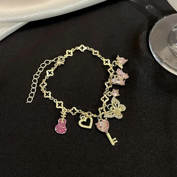 634C Sweet Sparkling Zircon สร้อยข้อมือผีเสื้อ Charm กำไลข้อมือเครื่องประดับสำหรับผู้หญิงหญิง