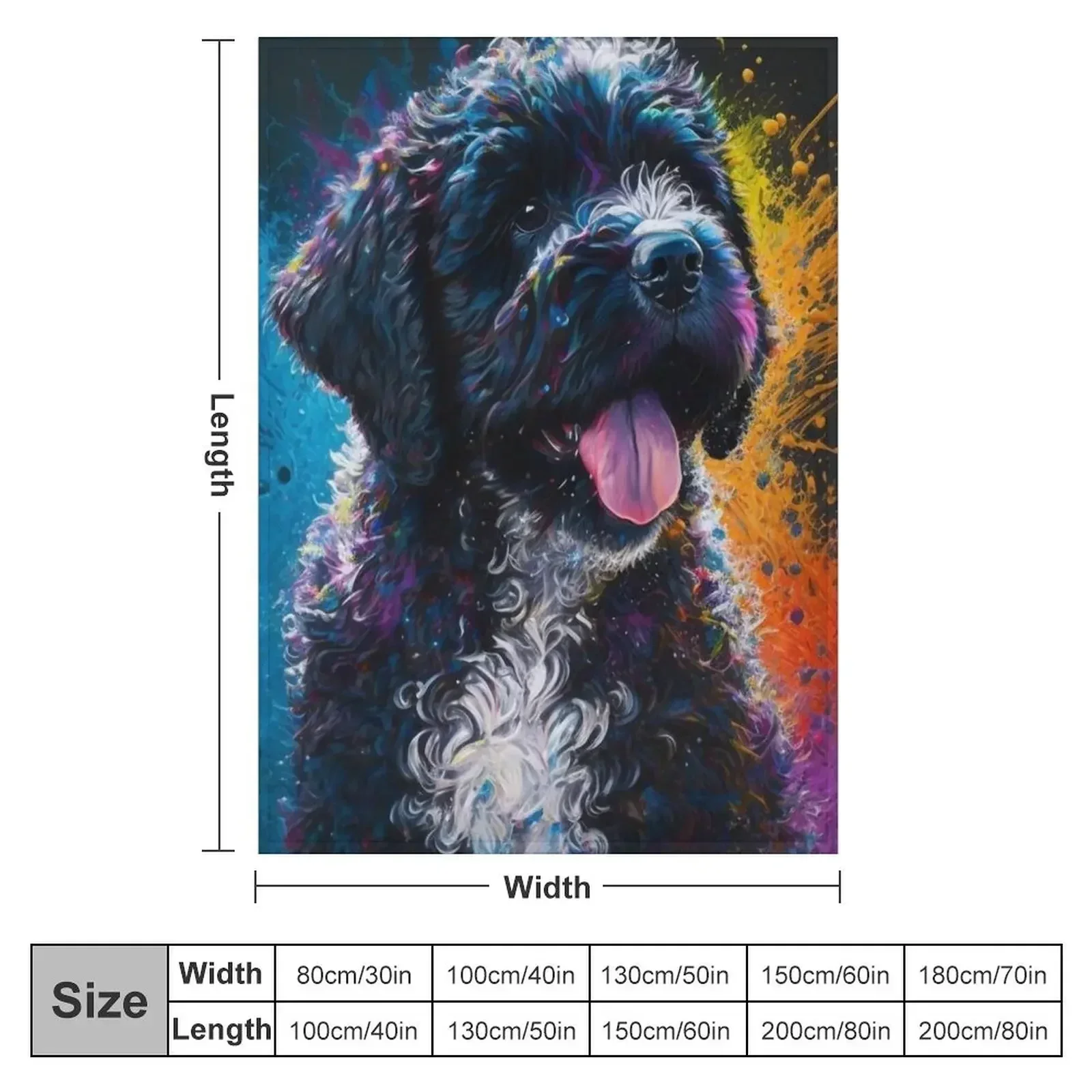 Portuguese Water Dog Synesthetic Splash Painting Art Throw Blanket Single Blankets For Sofas Thin Polar Blankets