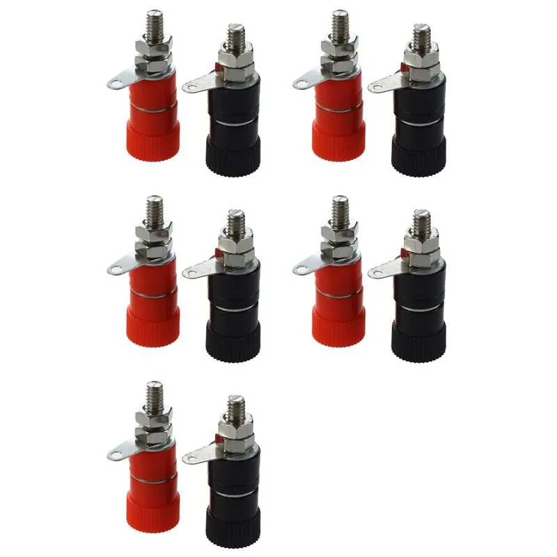 DTB7 50 Pcs 3.8mm Thread 4mm Banana Plug Socket Binding Post Replacement Silver Red Black for Speaker Amplifier