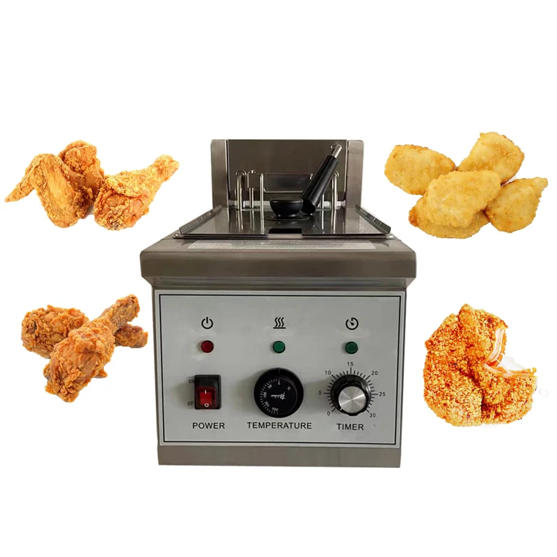 Deep pressure chicken frying machine 8L French fries making machine Chicken wing frying machine