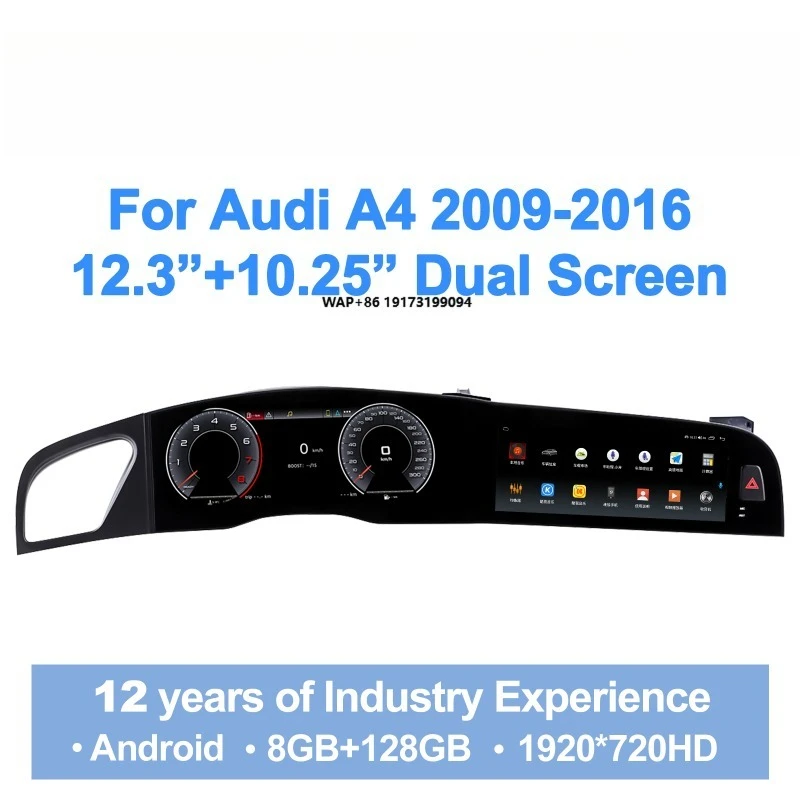 

New for A4 2009-2016 Car Digital Cluster LCD Dashboard Android Multimedia Carplay Auto Stereo DSP Car Radio