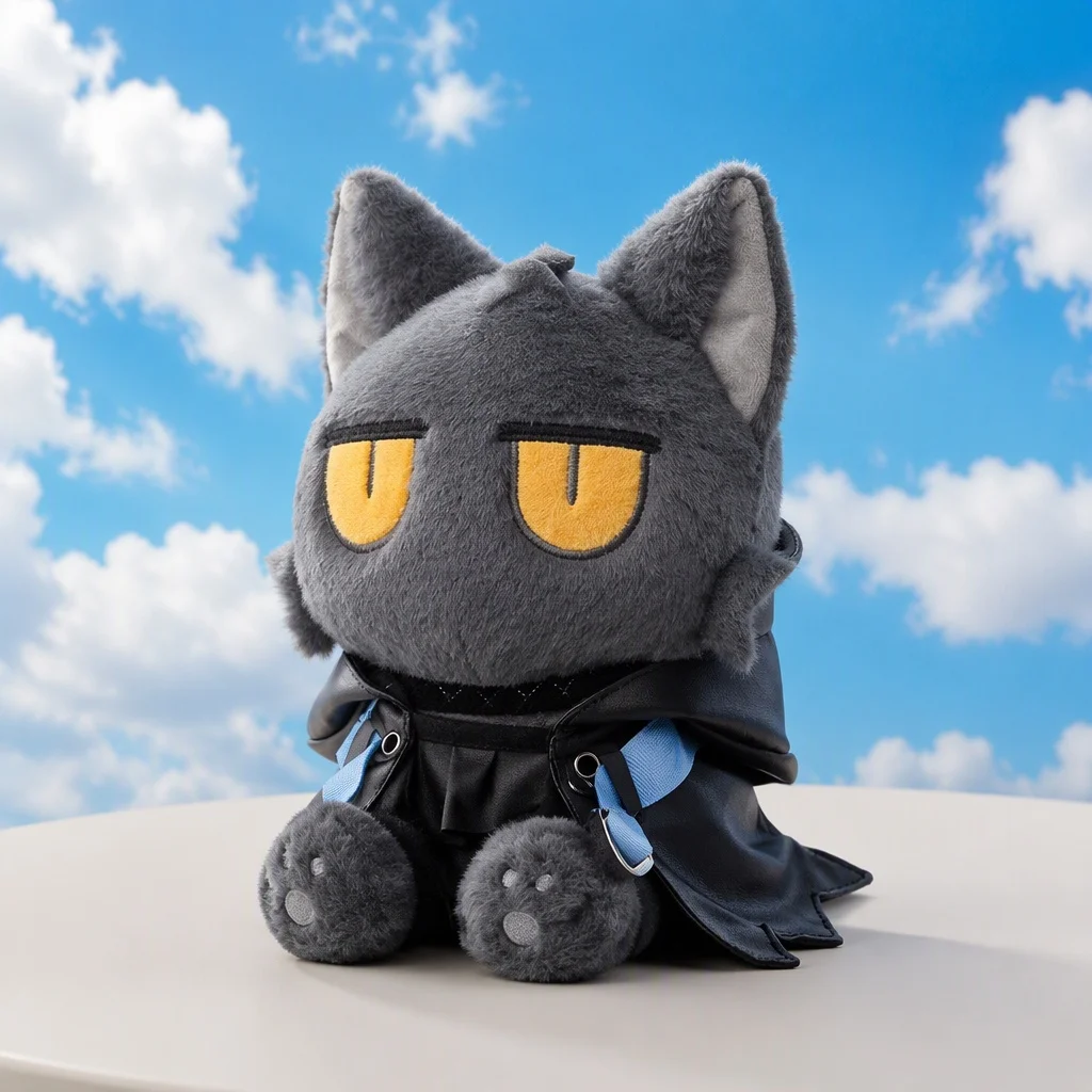 32cm PP Cotton Arknights Phantom Kitty Cat Soft Plush Doll Anime Game Collection Display Decorative Showpiece Memorabilia Gift