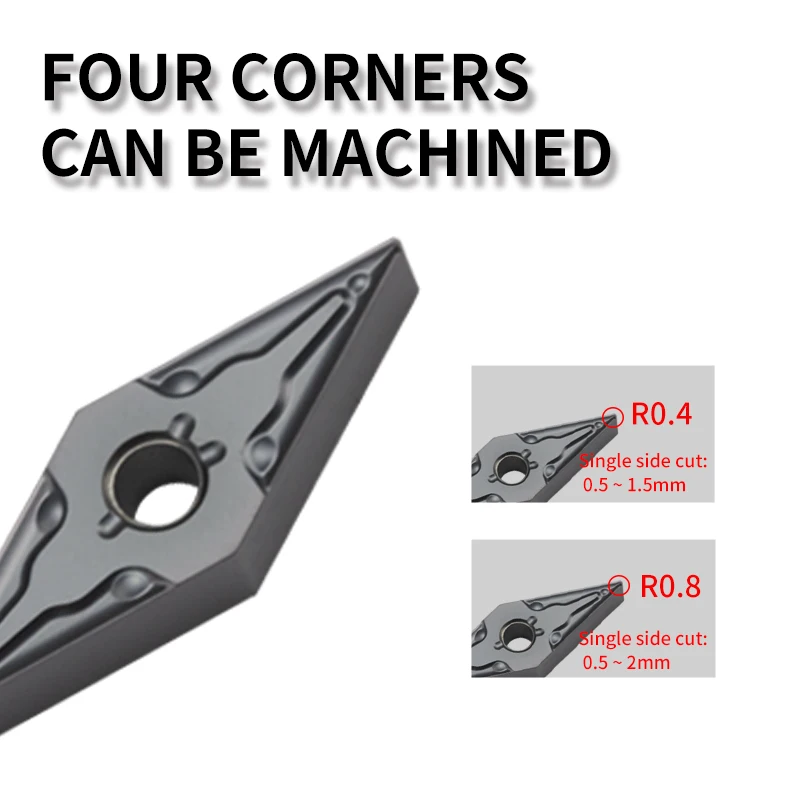 Imagem -04 - Vnmg Lâmina Vnmg160404 0408 ma ms Yz15tf Yz5018 Carboneto de Inserção para Mvjnr Torneamento Externo Ferramenta Aço Inoxidável Cortador Cnc Torno