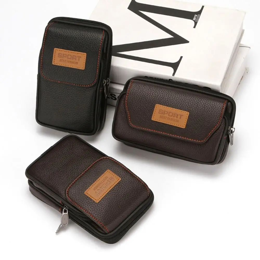 

Vertical/Horizontal Mobile Phone Pouch Holster Leather Case Multi-layer Phone Belt Clip Holster Universal with Magnetic Buckle