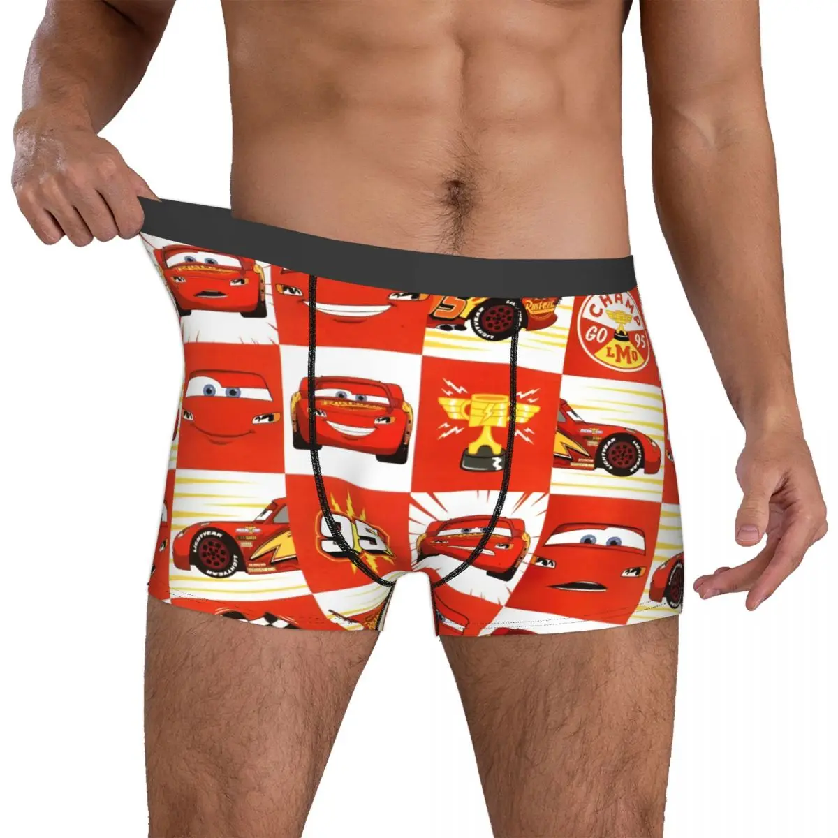 

Custom Lightninges Anime McQueenes Underwear Men Printed Car Race Boxer Briefs Shorts Panties Soft Underpants