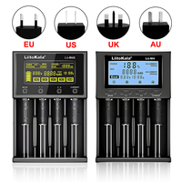 LiitoKala Lii-M4S M4 Pro Touch Charger (4 Channels) w/ Global Plug - 300-1000mA LCD Capacity Tester, Storage Mode, USB Output