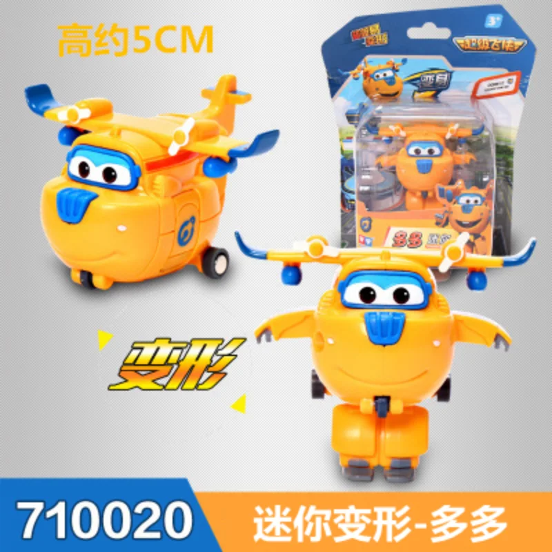 Auldey oficial Super Wings Mini Jett Donnie Dizzy Robot transformador vehículo de juguete tamaño pequeño modelo de figura de acción para niños