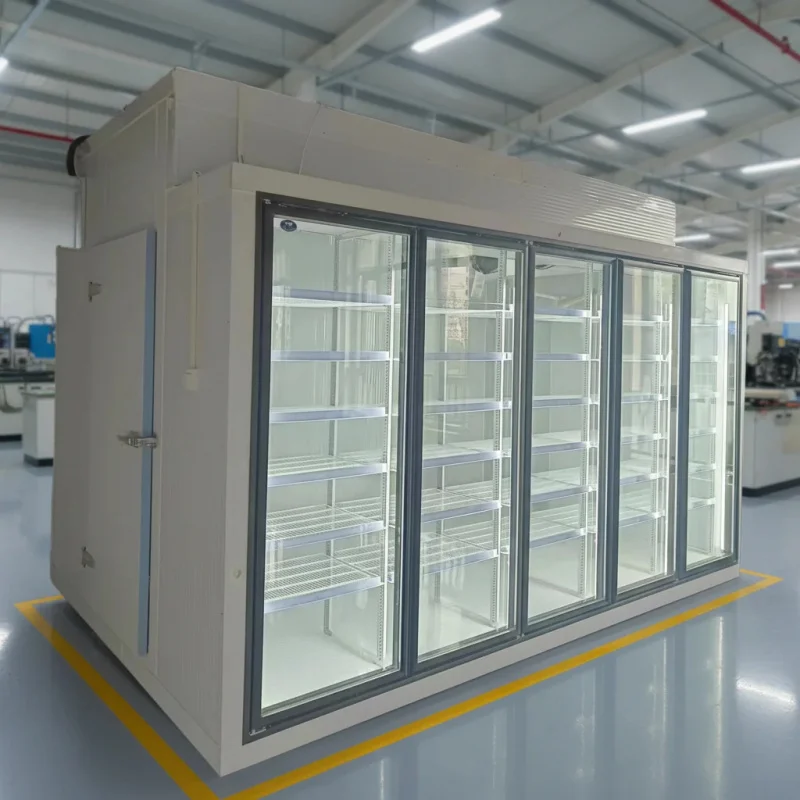 custom.Supermarket Commercial Glass Door Display Cold Room Walk in Cooler Cold Storage Refrigerator