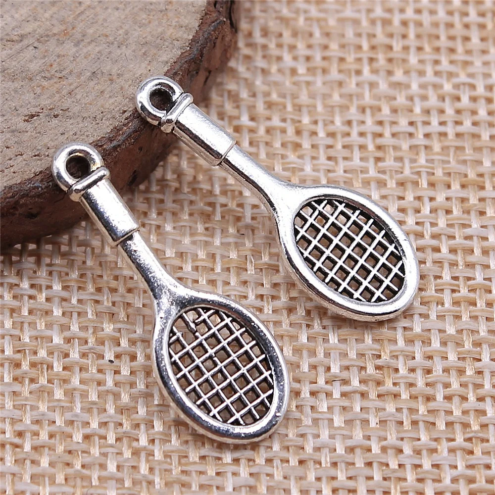 20pcs 29x10mm Tennis Racket Charm Pendants For Jewelry Making Badminton Racket Pendants Charm Racket