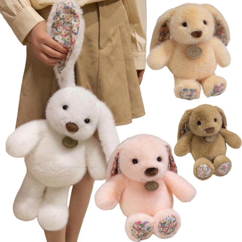 

Креативный мультяшный цветочный длинноухий кролик, коричневый, белый, розовый кролик, подушка, мягкие куклы, животные, подарки на день рождения для детей
