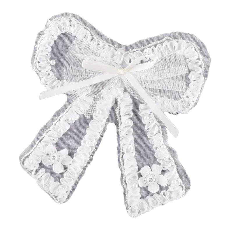 

Lovely Bows Decorative Patches Bows Sew on Applique Lace Bowknot Patches Pretty Bows Appliques for Hairclip 15UB