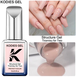 KODIES GEL Nude Rubber Base Gel Nail Polish Structure Protect Color Formula Tiramisu for Two Semi Permanent UV Resin Brown Nails