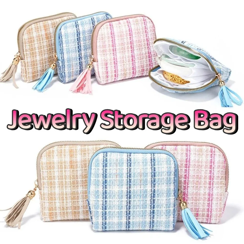 

Многослойная сумка для хранения украшений, портативная, с защитой от царапин, на молнии, элегантный мягкий органайзер для ювелирных изделий, для путешествий и использования на открытом воздухе
