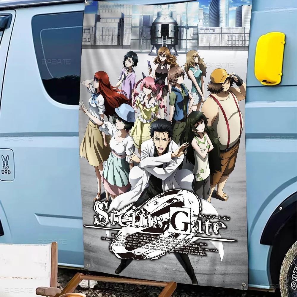 Anime Steins Gate Large Size Shop Art Promotion Advertising Booth Flag Hanging Banners