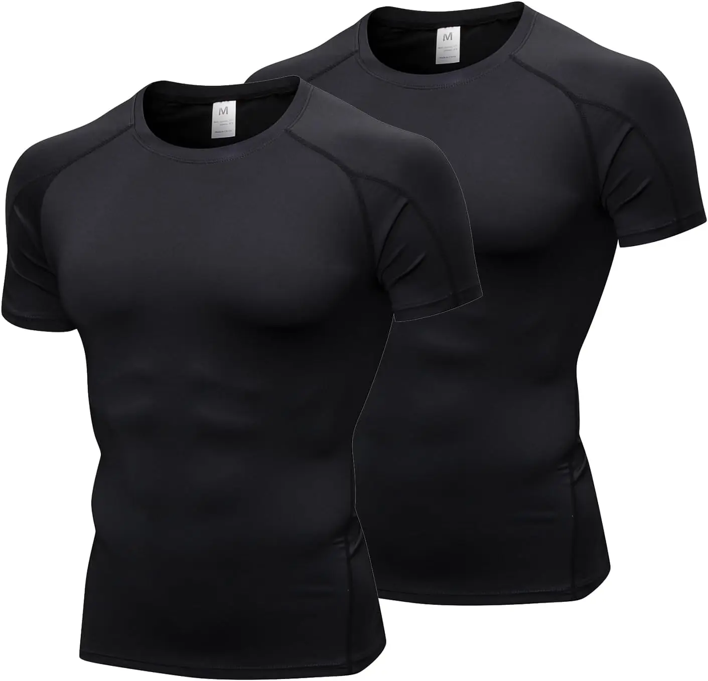 

CARGFM Men Short Sleeve Compression Shirts Athletic Workout T-Shirt UPF 50+ Quick Dry Sports Base Layer Undershirts