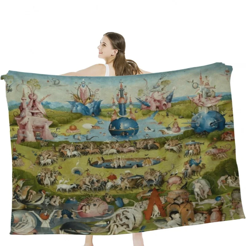 The Garden of Earthly Delights - Hieronymus Bosch Soft Velvet Blanket Lightweight Bed Blanket Home Decor Fleece Blanket