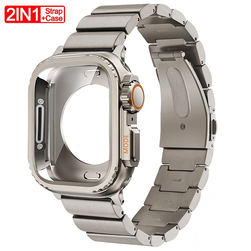 

Metal Case+Titanium Strap for Apple Watch Ultra 2 1 49mm Series 10 42mm 46mm 45mm 44mm Frame Protect Cover Iwatch 9 8 7 6 SE 5 4
