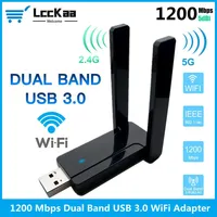 LccKaa USB 3.0 Wifi Adapter 1200Mbps Dual Band 2.4Ghz 5GHz 802.11AC/A/B/G/N Wifi Antenna Dongle Network Card For Laptop Desktop