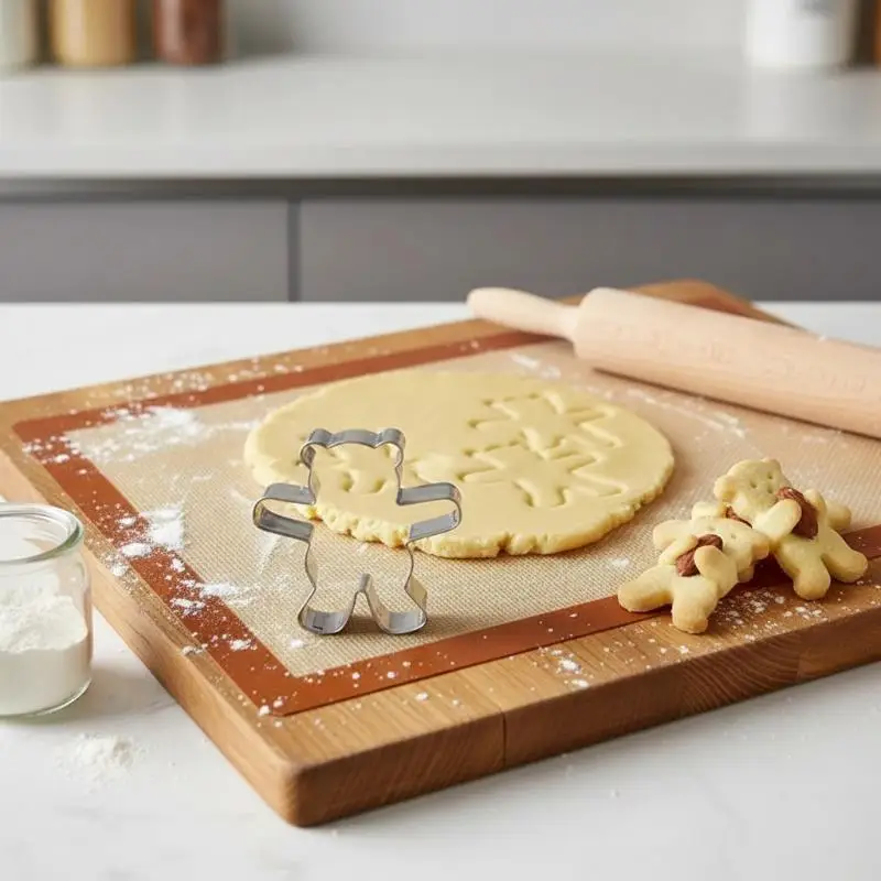 Cute Bear Cookie Cutters Smooth Edge Stainless Steel Biscuit Molds for Kindergarten DIY Baking Activity Party Pastry Tools