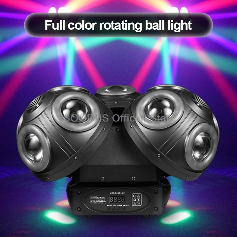 180W Shaking Head Led Light Ball Rotating Head Disco Strobe Lamp with DMX Controlled Professional RGB Beam+Spot Strobe Dj Lights