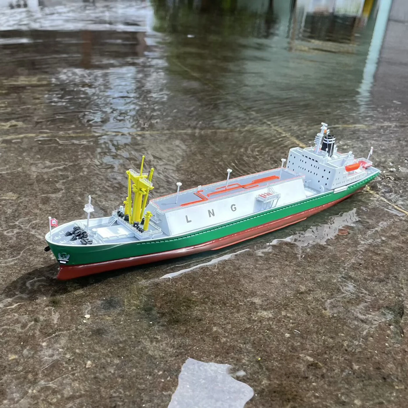 

1/450 Радиоуправляемая лодка 38 см с одним двигателем СПГ, природный газ, пульт дистанционного управления, корабль с динамическим освещением, радиоуправляемая модель Schiffe, корабль RTR, игрушка, подарок для мальчика