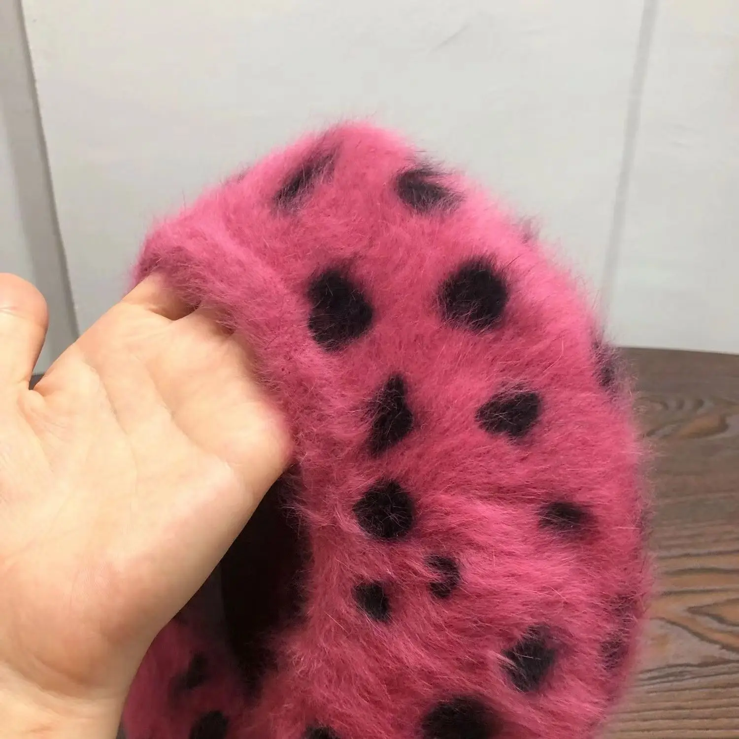 Beret Women Rabbit Fur Spotted Leopard Beret Sherlock Hat Beret Cute Elegant Beret Warm Hat Elegant Ladies Winter Hat Wholesale