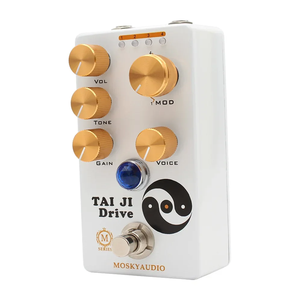 MOSKYAUDIO TAI JI Pedal de Guitarra, Efeito Overdrive, True Bypass, Amp-In-A-Box