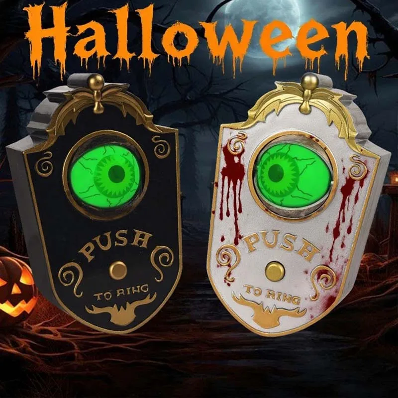 

1PC Halloween Glowing Eyeball Doorbell Halloween Decor One-eyed Doorbell Decoration Secret Room Haunted House Trick Props