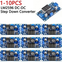 1-10PCS LM2596 DC DC Step Down Converter Voltage Regulator LED Display Voltmeter 4.0~40 to 1.3-37V Buck Adapter Adjustable Power