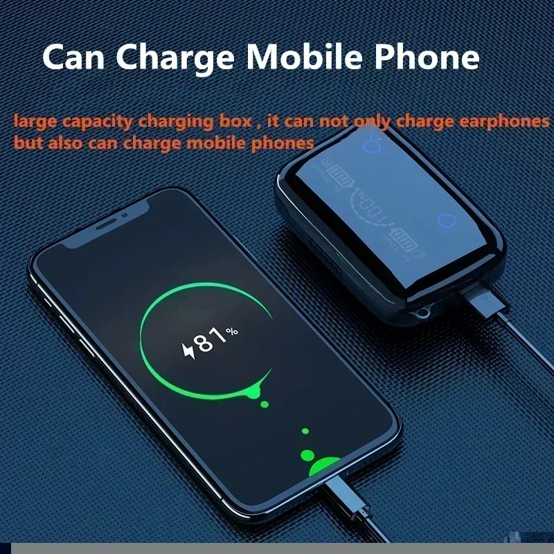 New TWS Earbuds Earphone Intelligente Touch Control Wireless Bluetooth-compatible Headphones Waterproof LED Display With Mic