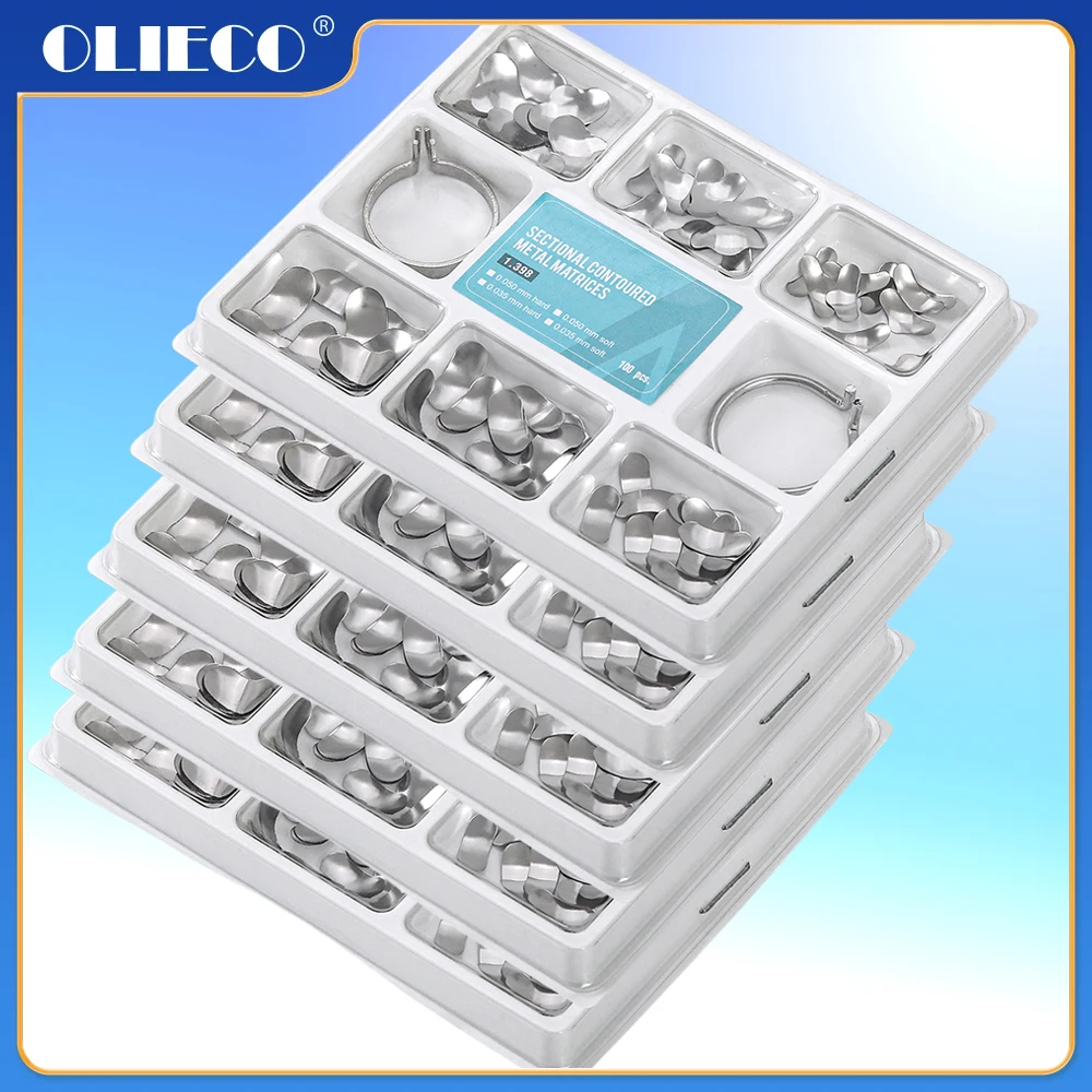 5Packs Dental Dental Matrix Sectional Metal Matrices Seperating Ring Dentist Tools Material Full Teeth Filling Restoration