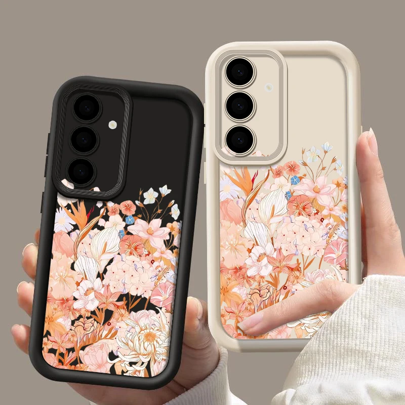 Blumenmuster Handyhülle für Samsung Galaxy A17 A56 A16 A36 A55 A15 A25 A26 A35 A54 A53 5G Weiche TPU Silikon Rückseite