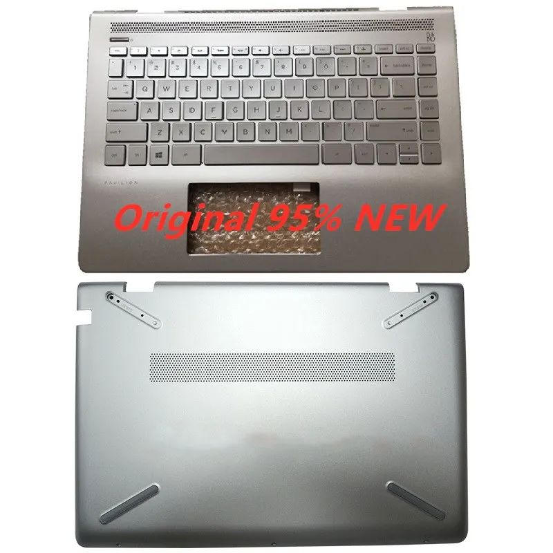 Original New For HP Pavilion 14-BF 14-bf036tx 14-bf046tx Laptop Palmrest Upper Case/Bottom Base 933313-001 930593-001 Silver