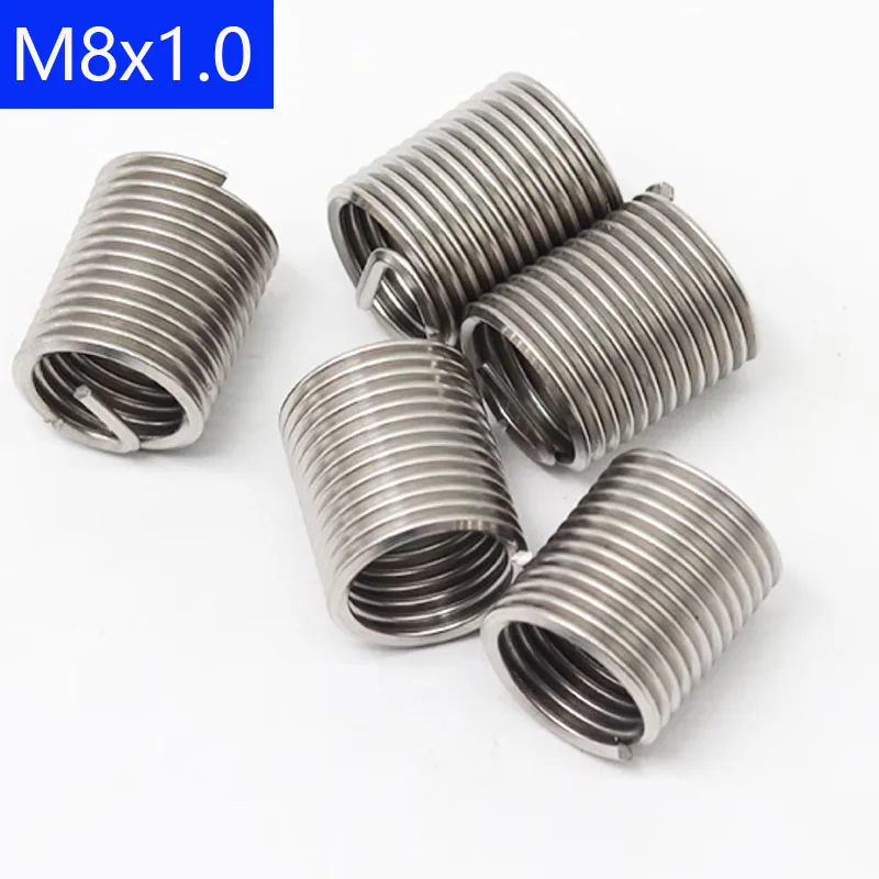 M8 - 1.0 304 Stainless Steel Fine Thread  Helicoil Insert Wire Threaded Inserts