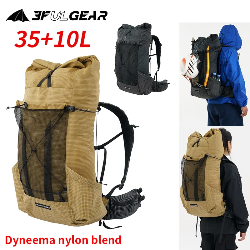 3F UL GEAR 35+10L Backpack Outdoor Hiking Travel Bag Climbing 70D 210D Nylon Ripstop Waterproof Rucksack Portable Lightweight