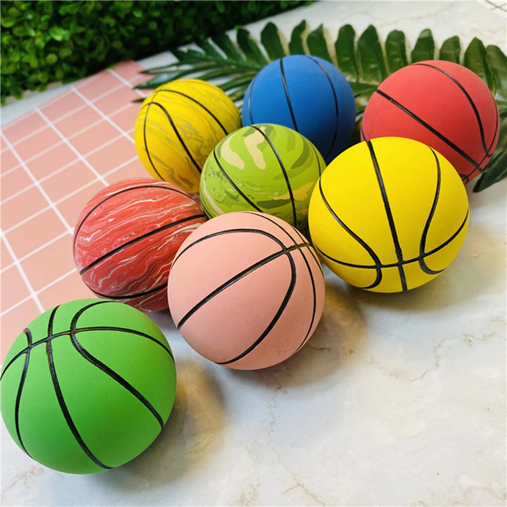 6cm ultra-high elastic mini rubber small basketball decompression hollow elastic ball children's toy MINI basketball