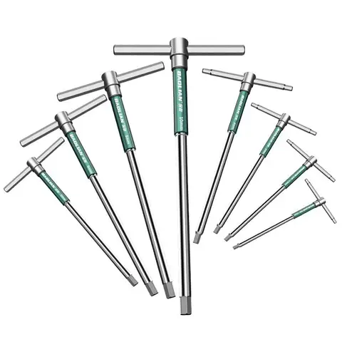 T/L 2.5/3/4/5/6/8/10mm Torx Screwdriver T Type Allen Hex Wrench Chrome Spanner T-shaped Hand Tool Extended T-Socket Wrench