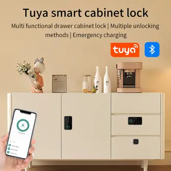 Tuya APP Otisk prstu Inteligentní Zásuvkový Zámek Skříňka Neviditelný Zámek Ic Karta Odemknout Skříň Nábytek Elektronický Bezklíčový Senzorový Zámek 10 nejlepší prodej chytrý zámek zásuvky - №9