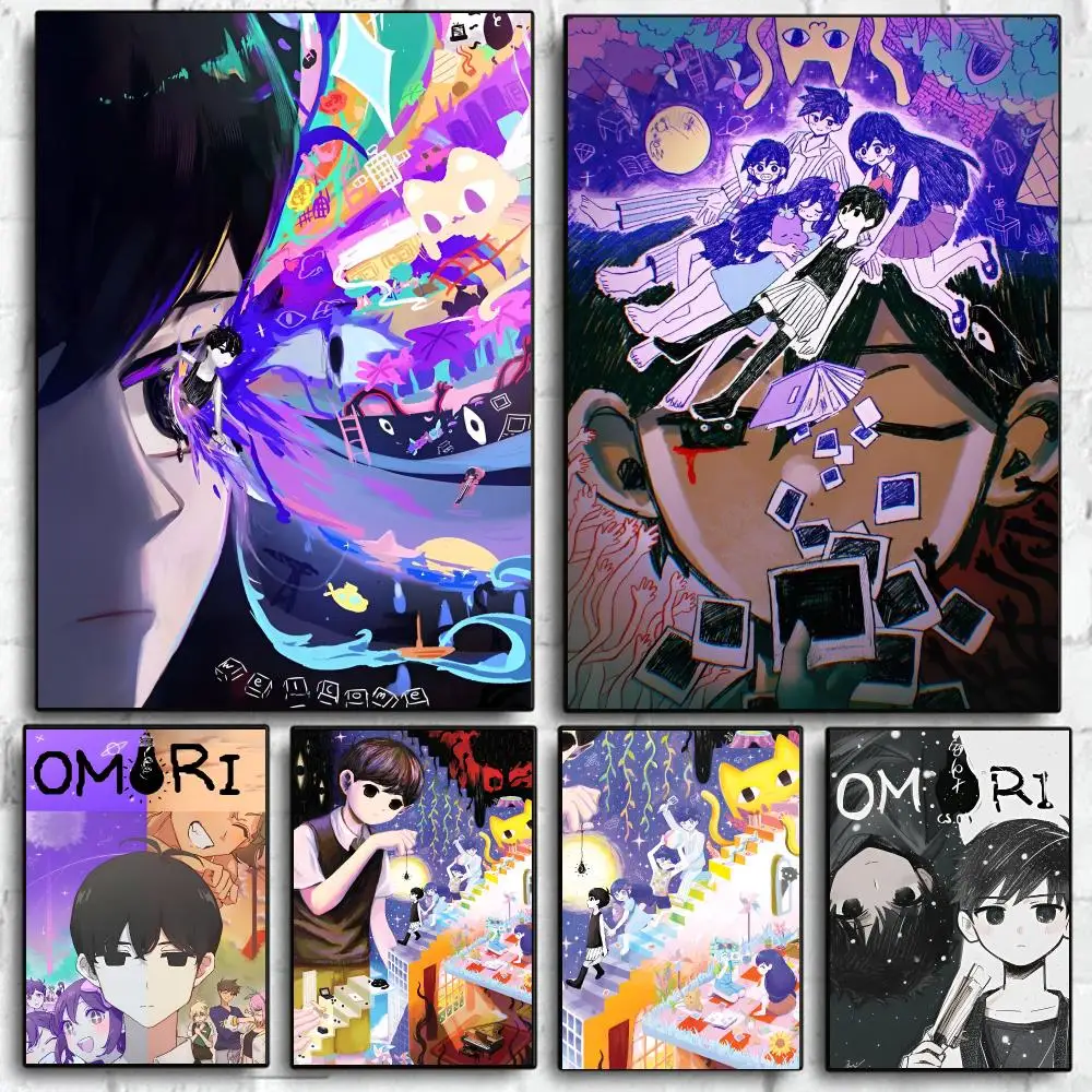 Classic Hot Horror Video Game O-Omori Poster Self Adhesive Wall Art Decor for Bedroom Living Room Office Home Decor Gift
