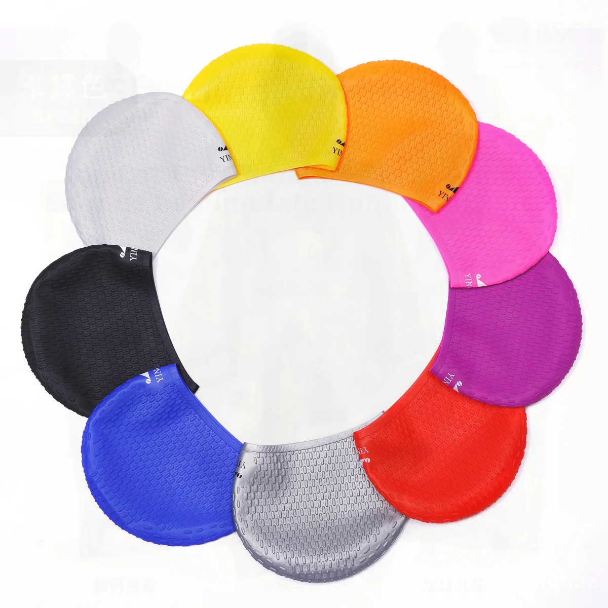 

Шапочка для плавания Yingfa Extra Large из силикона, водонепроницаемая, нескользящая, для длинных волос, профессиональная, для взрослых, в различных цветах
